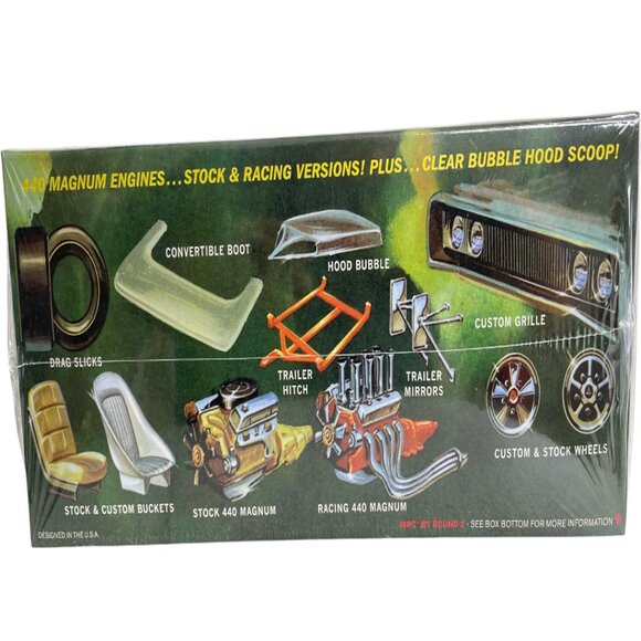 MPC 1968 Dodge Coronet Convertible & Trailer 1/25 Model Car Kit NEW - Picture 4 of 4